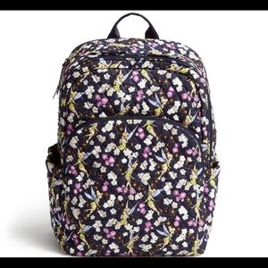 NEW Vera Bradley Disney Tinkerbell Essential Large Backpack- Navy Blue